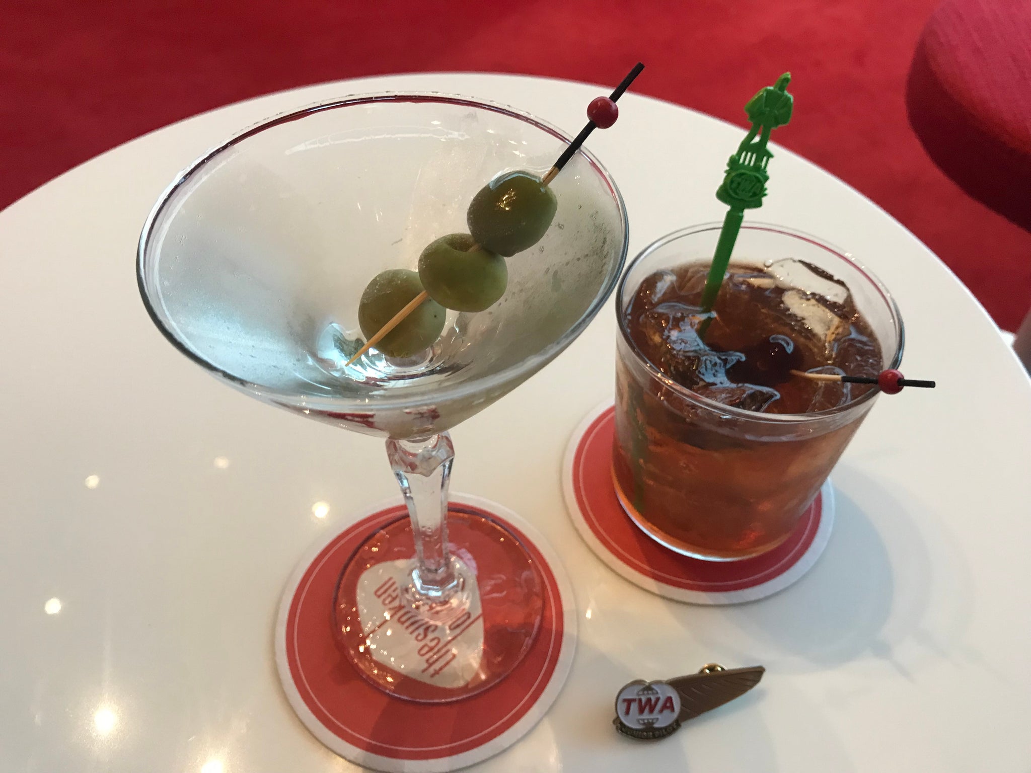 TWA Hotel Sunken Lounge Cocktails