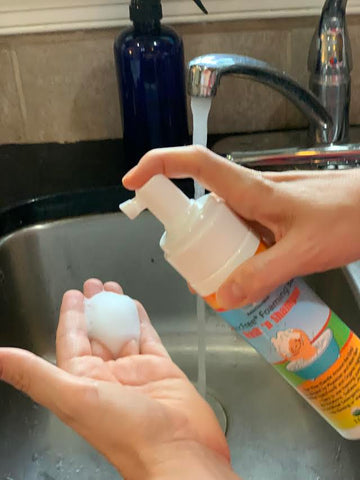 Use our foaming baby wash and shampoo to ensure hands are clean before handling your scoby.
