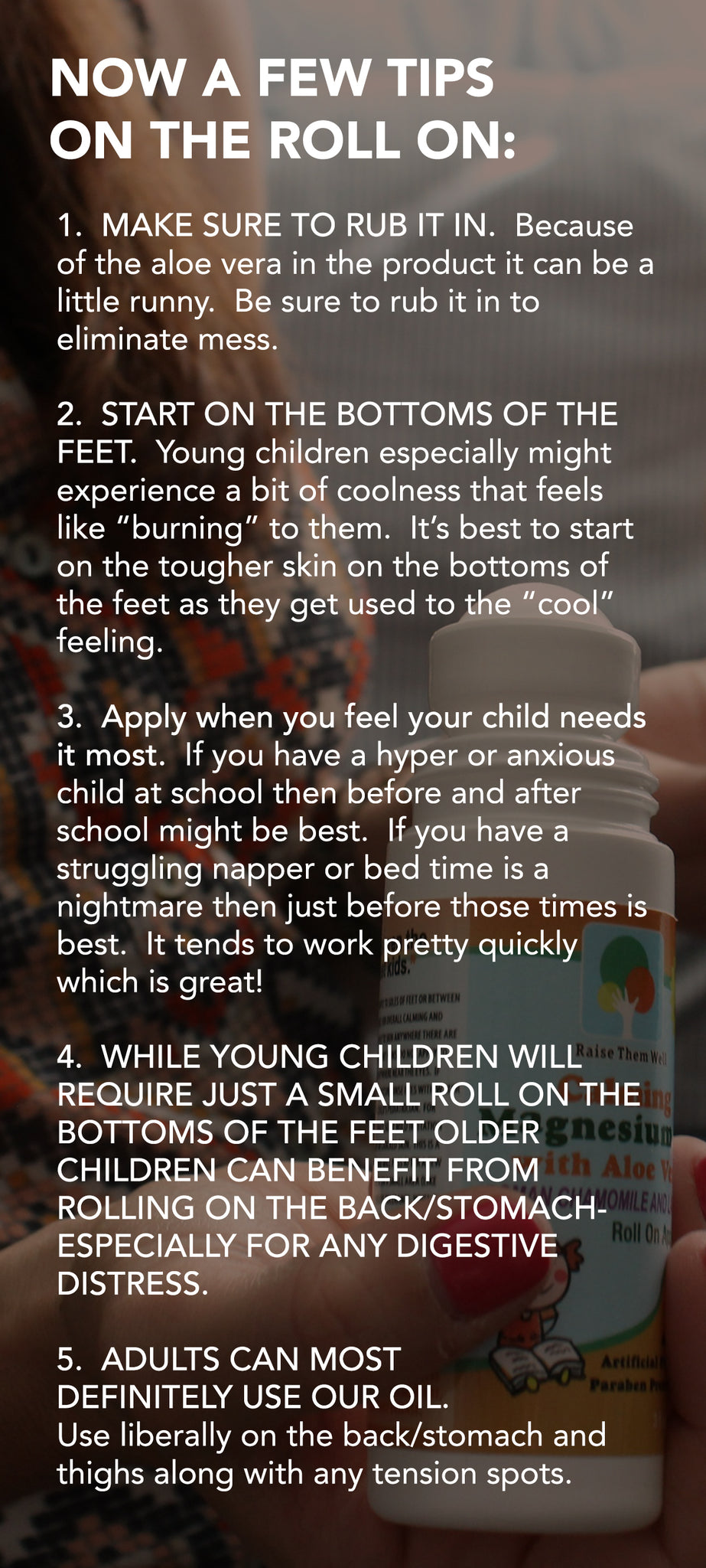Raise Them Well Calming Magnesium Oil Roll-on Instructions for Use