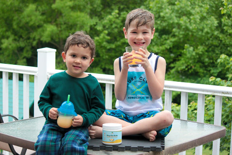 There were tears when my older son, pictured here with his younger brother, graduated from Kindergarten today