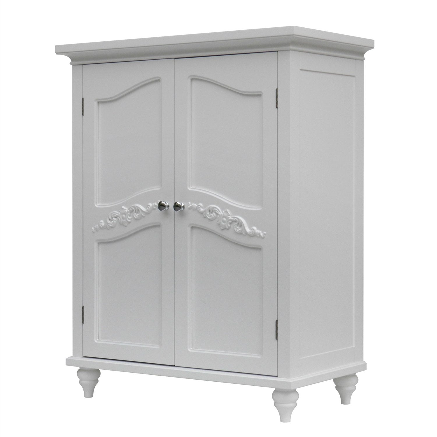 Amazon Com Bathroom Floor Cabinet In White Finish Home Improvement