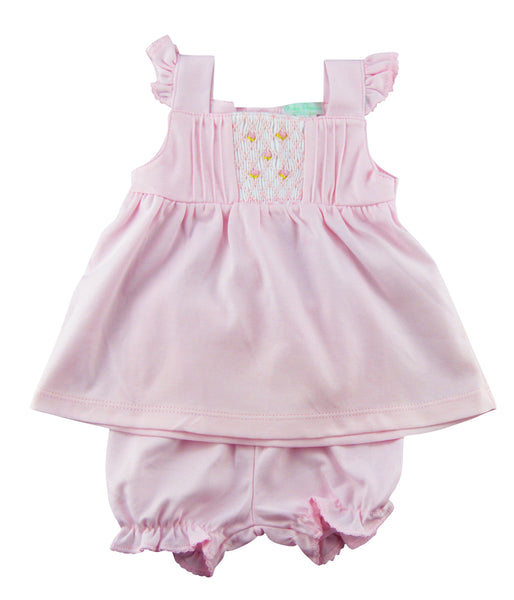 Pink Pima cotton Hand Smocked Sundress - 100% Cotton - Marco & Lizzy ...