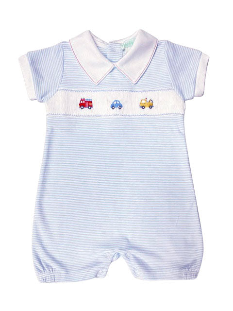 Baby Boy's "Traffic " Smocked Romper - Little Threads Inc Childrens product image