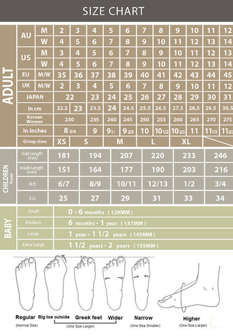ugg women's shoe size chart