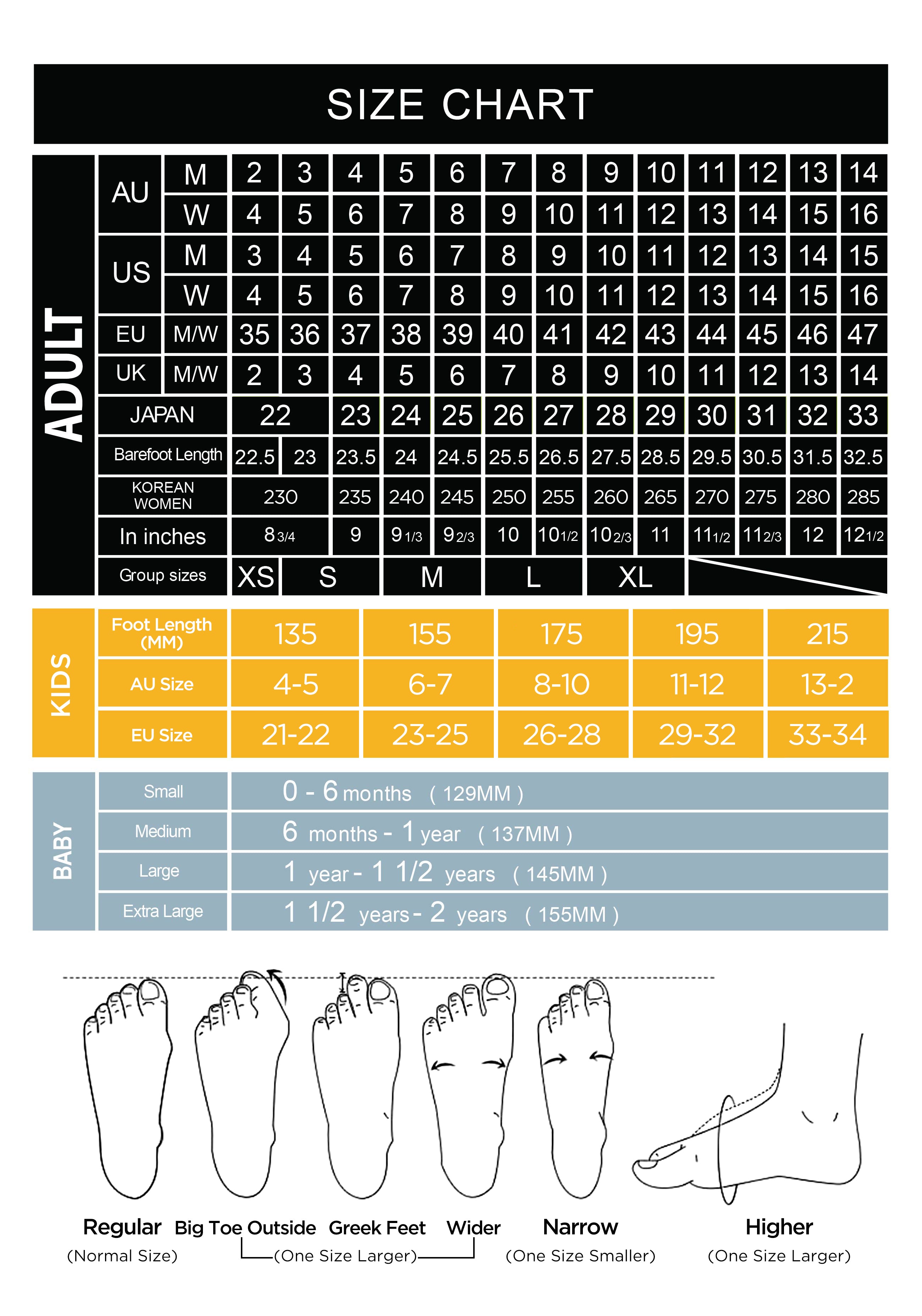 Size Guide | UGG EXPRESS