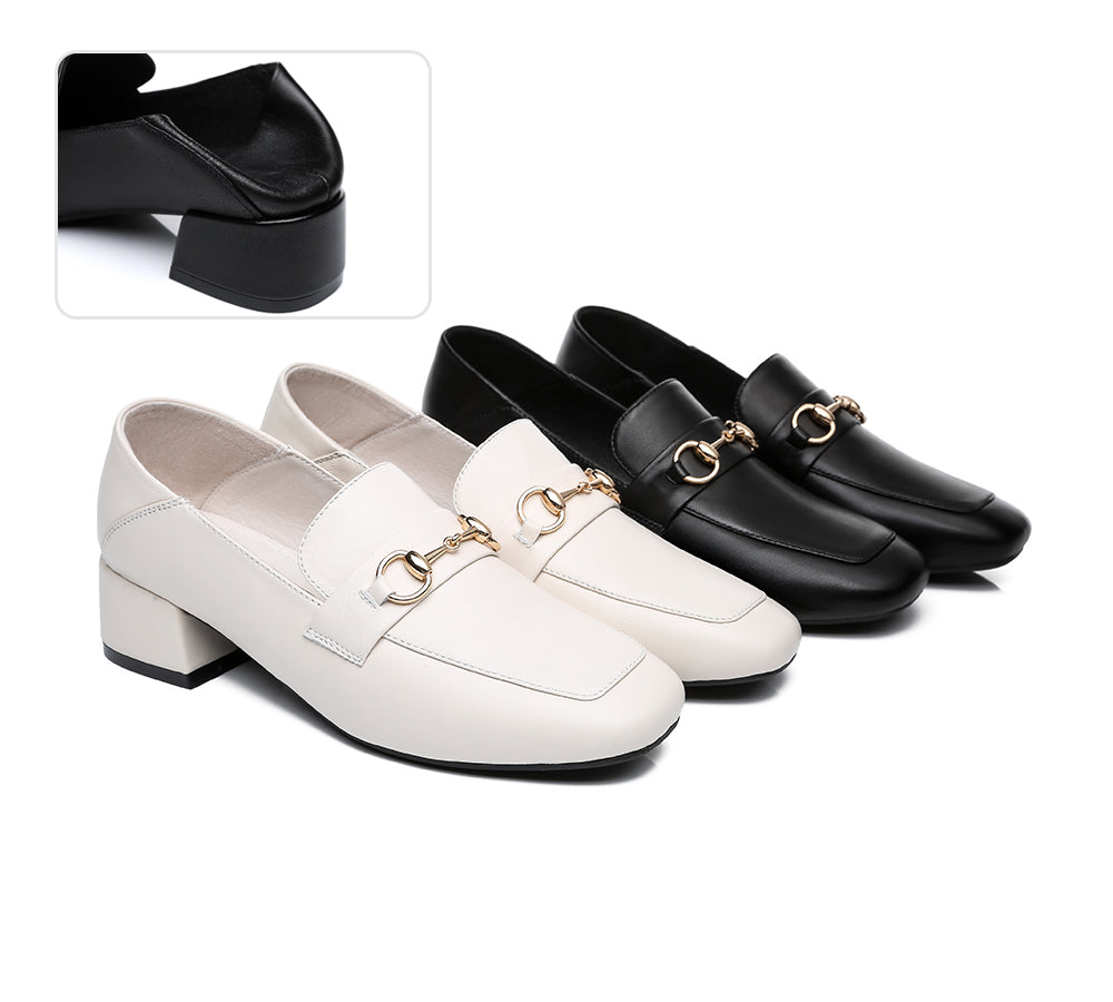 Women Fashion Round Toe Faux Leather Clog Shoes Comfort Low Block Heel  Loafers | eBay