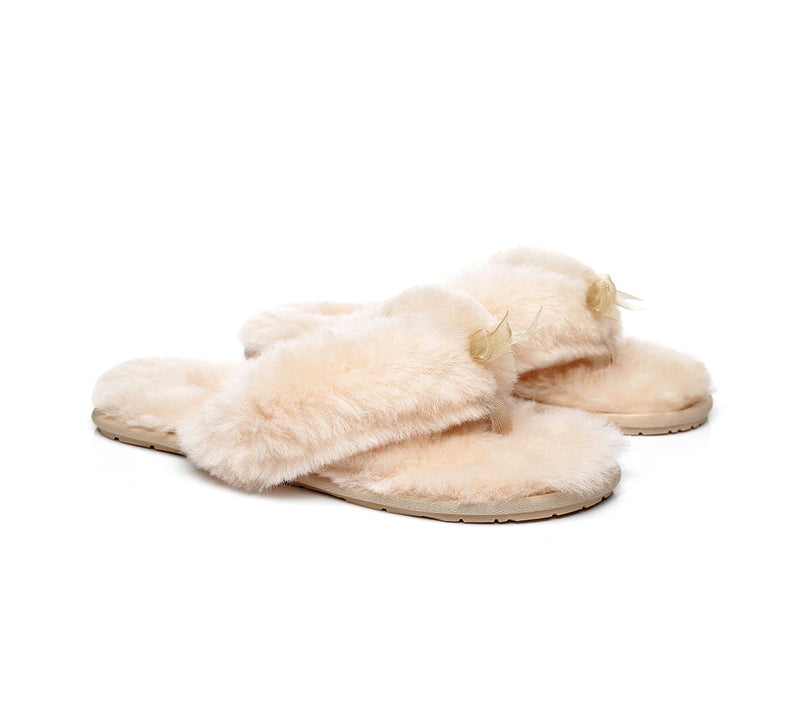 Leanna Fluffy Crossover Slides Women | Sheepskin| Australian Shepherd ...