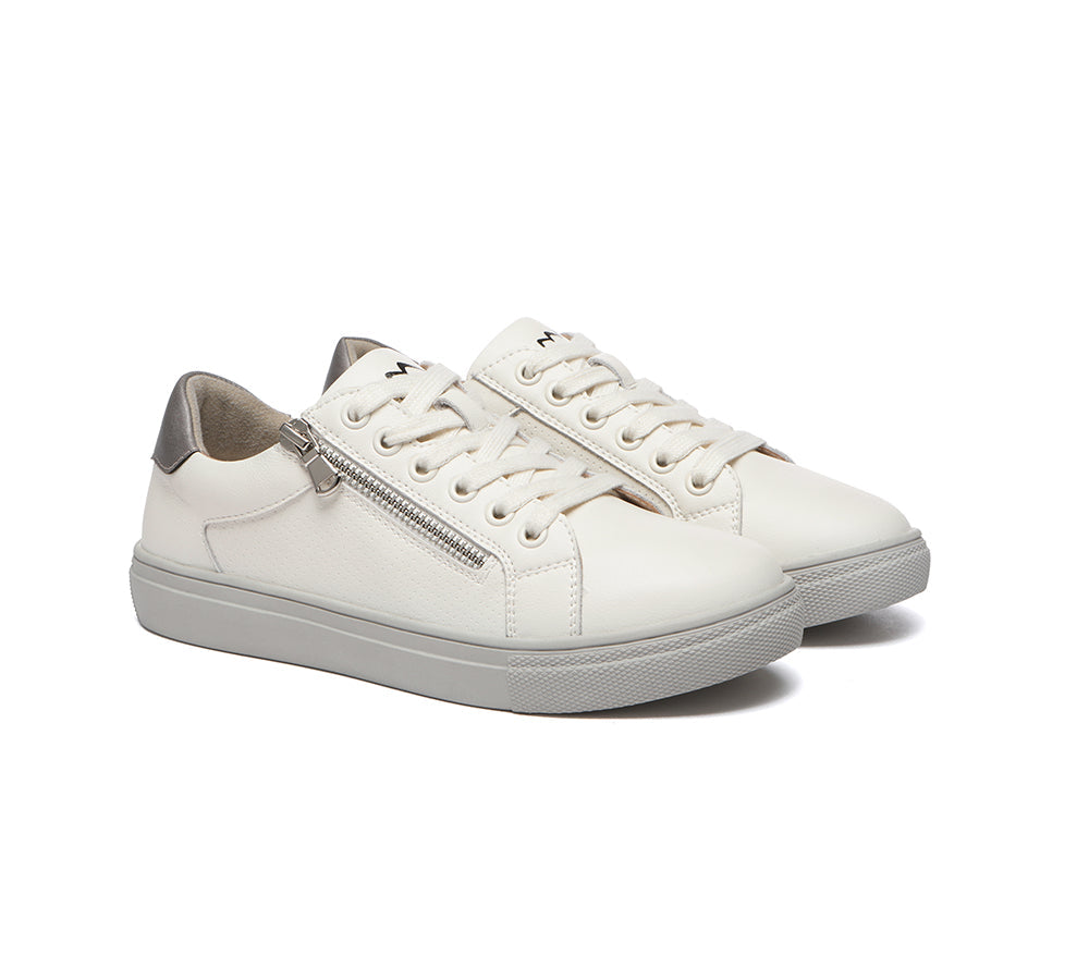 Chloé Lauren Croc-embossed Leather Sneaker in White | Lyst