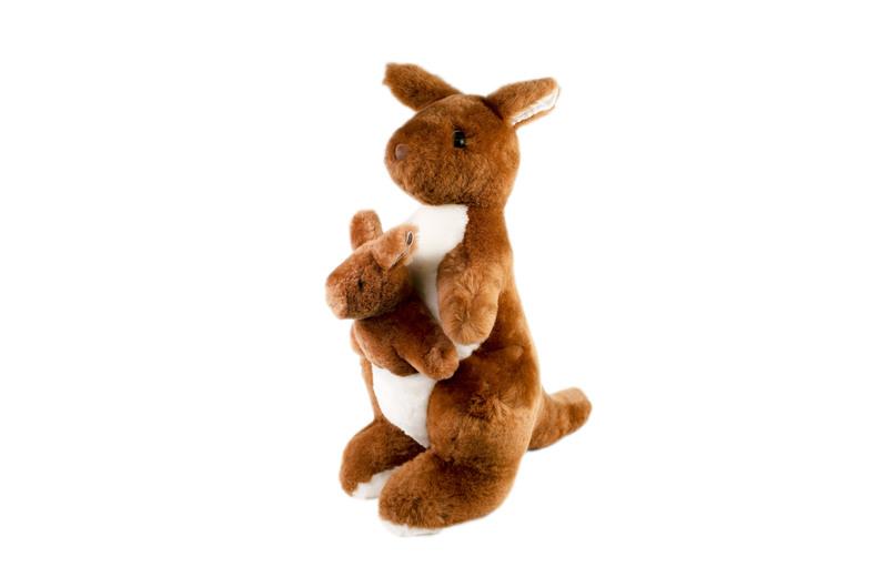 soft toy kangaroo with joey