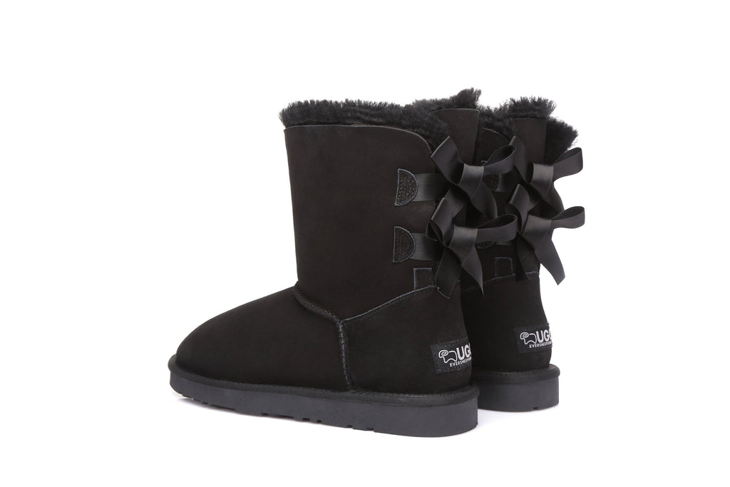 short black ugg boots with bows