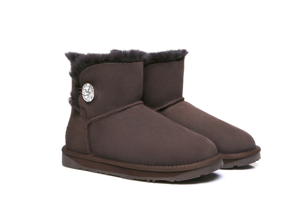 Ever UGG Mini Button Boots with Crystal 