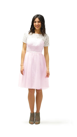 Hira Lace & Tulle Bridesmaid Dress - pastel dress