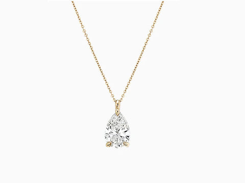 Solitaire Pear Diamant Halskette