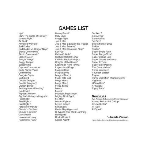 retro bit game list