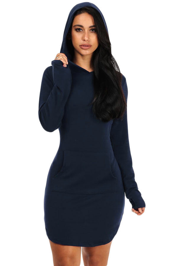 navy blue sweatshirt dress