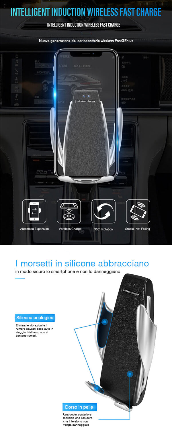 Caricabatterie per auto wireless ultrarapido supporto fastgenius