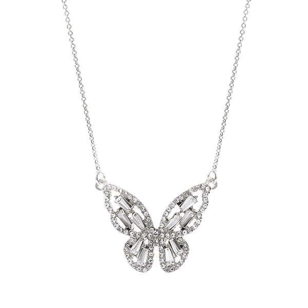 Silver Butterfly Pendant Necklace