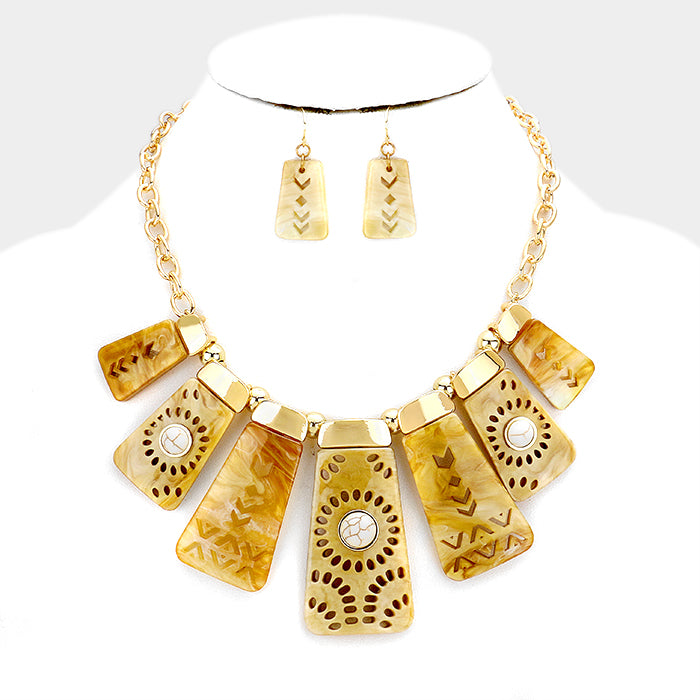 Tan Boho Fashion Necklace Set