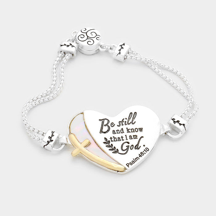 Mother of Pearl Serenity Heart Bracelet