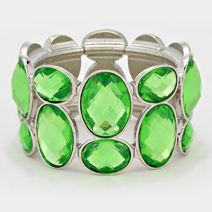 Peridot Green Statement Bracelet