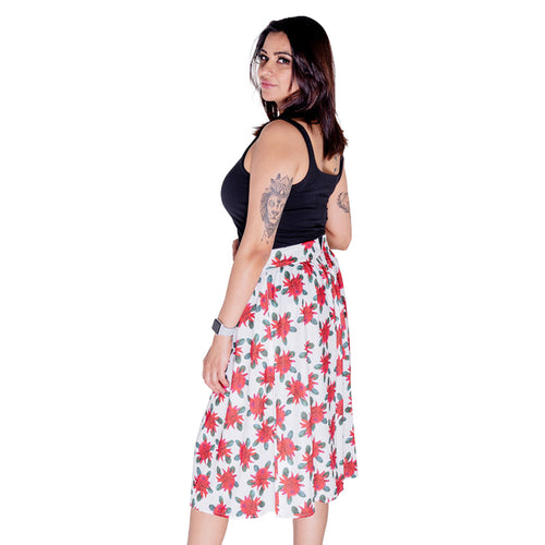 Printed Extra Long Skirt | Floral Skirt | Maxi Skirt | Le Tresor