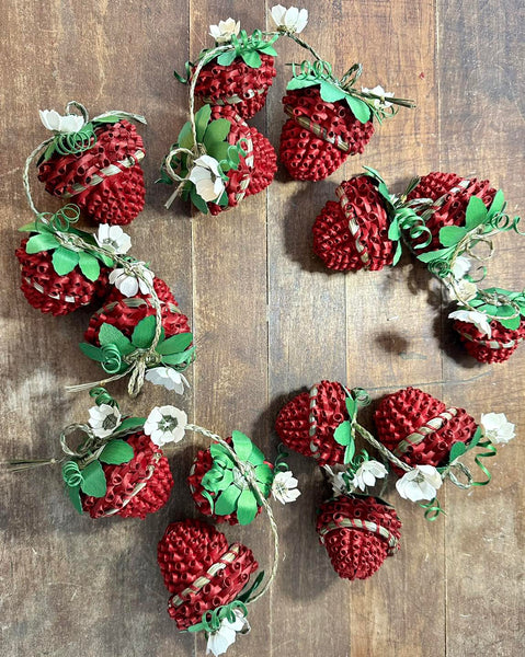 Strawberry Sweetgrass baskets by Sandra Rancine of mikmaqwovendreams