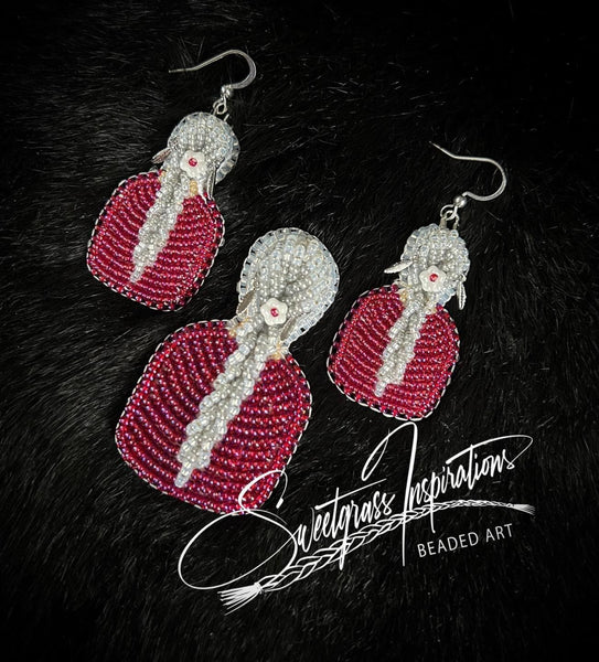 Grandmother Earrings and pin by Sweetgrass Inspirations