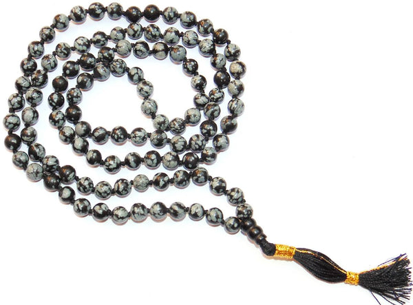 Snowflake Obsidian mala to get rid of Negative energies and for positi ...
