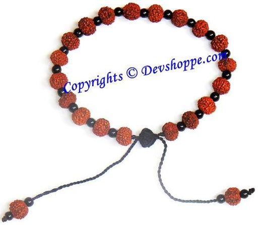 Rudraksha seven face (7 mukhi) 8mm 27 beads bracelets with screw hook. The  7 mukhi rudraksha