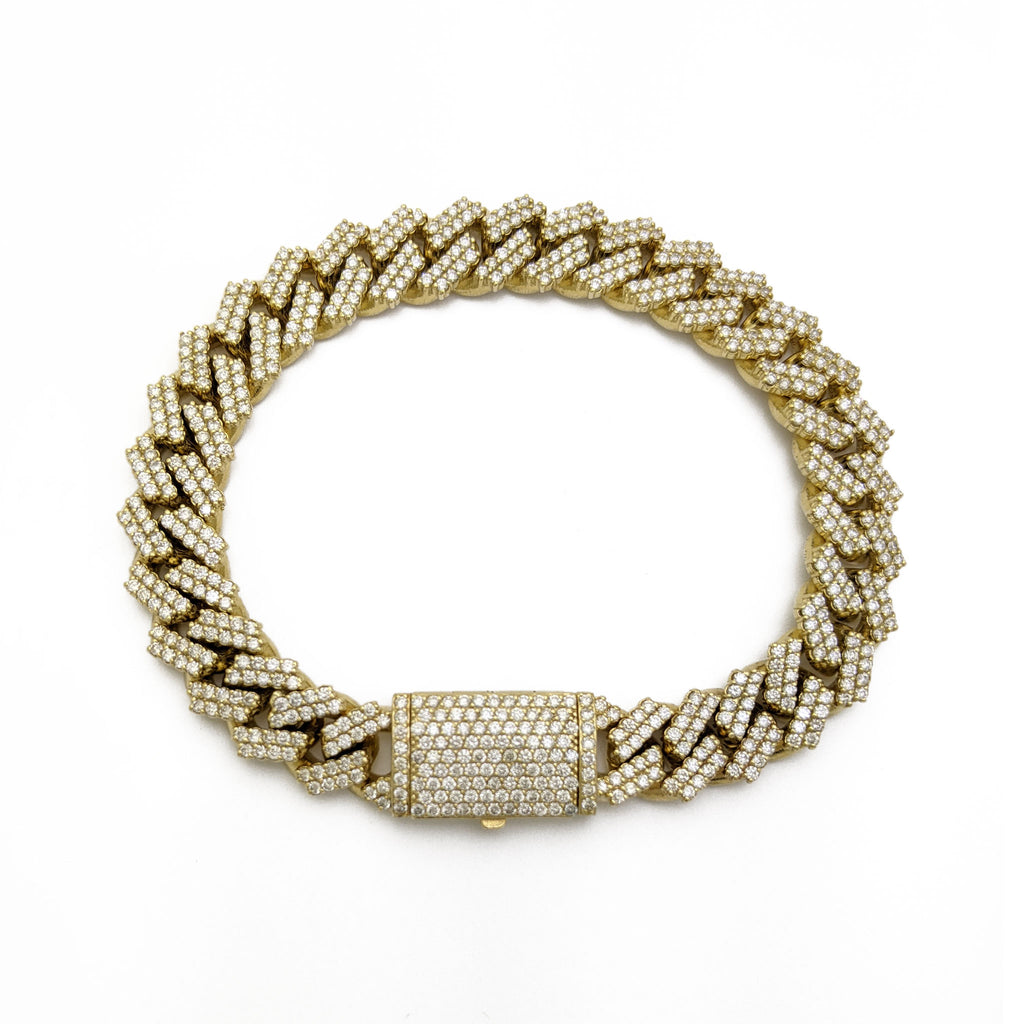 Diamond Iced Square Link Miami Cuban Bracelet (14K) – Popular Jewelry