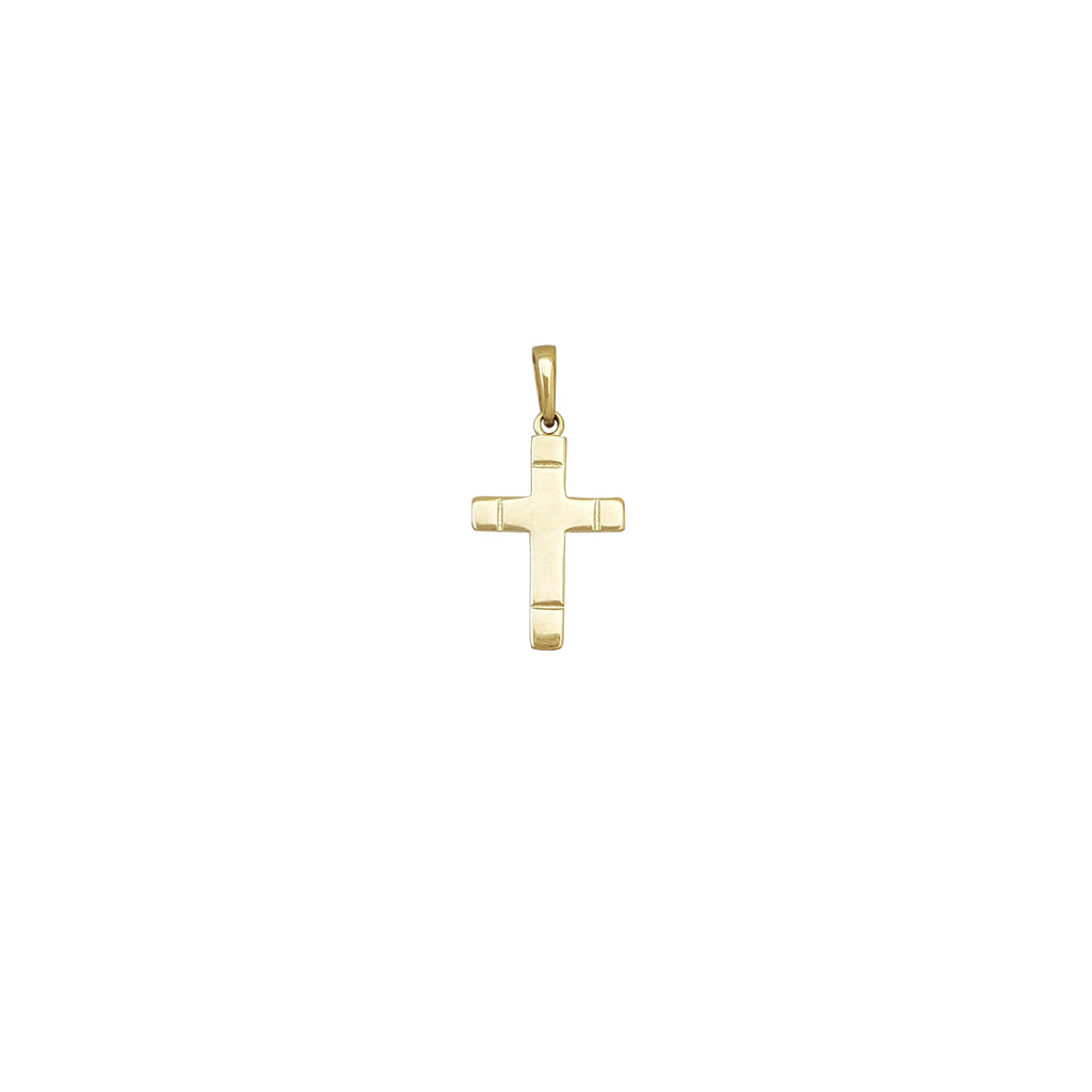 Notched Cross Pendant (14K) – Popular Jewelry