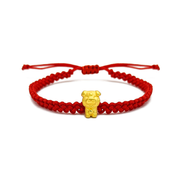 Lucky Pig Chinese Zodiac Red String Bracelet (24K) – Popular J