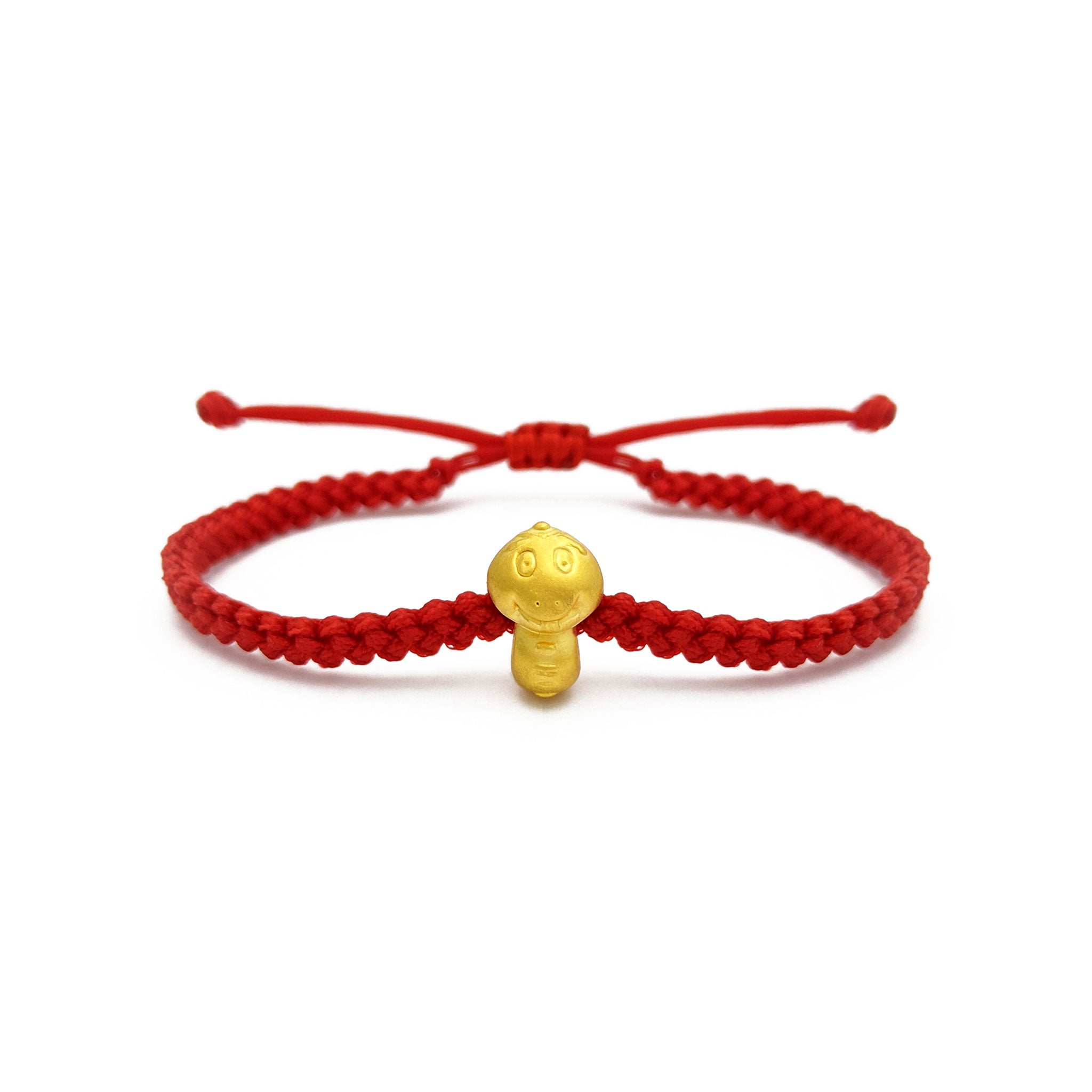 Little Snake Chinese Zodiac Red String Bracelet (24K), Popular J