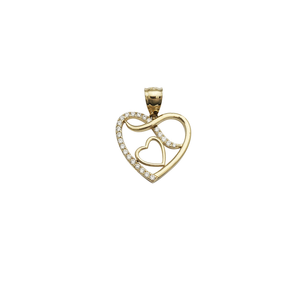 Sydän sydämessä Infinity CZ -riipus (14K) - Popular Jewelry