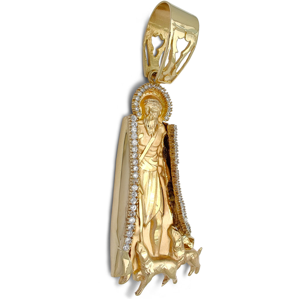 10k gold saint lazarus pendant