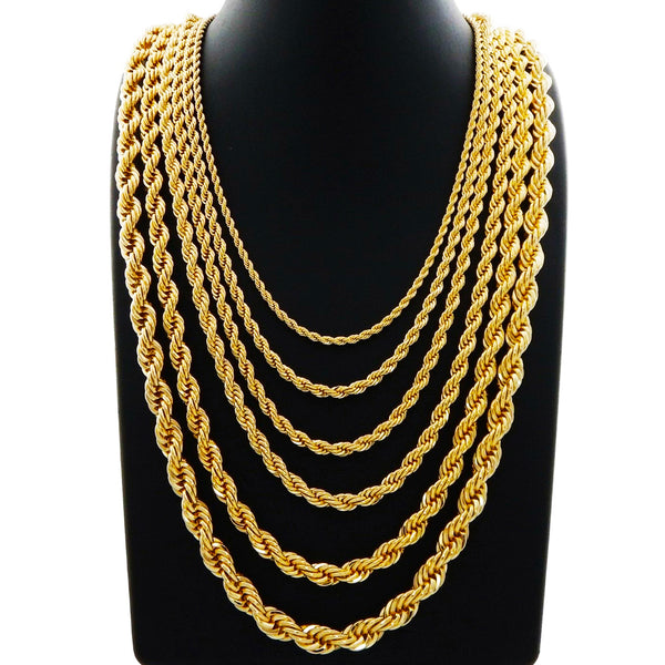 Solid Diamond-Cut Rope Chain (14K) – Popular J