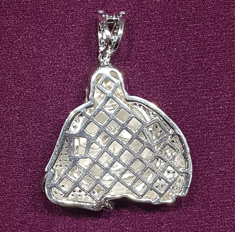 Iced-Out Buddha Pendant (Silver) – Popular Jewelry