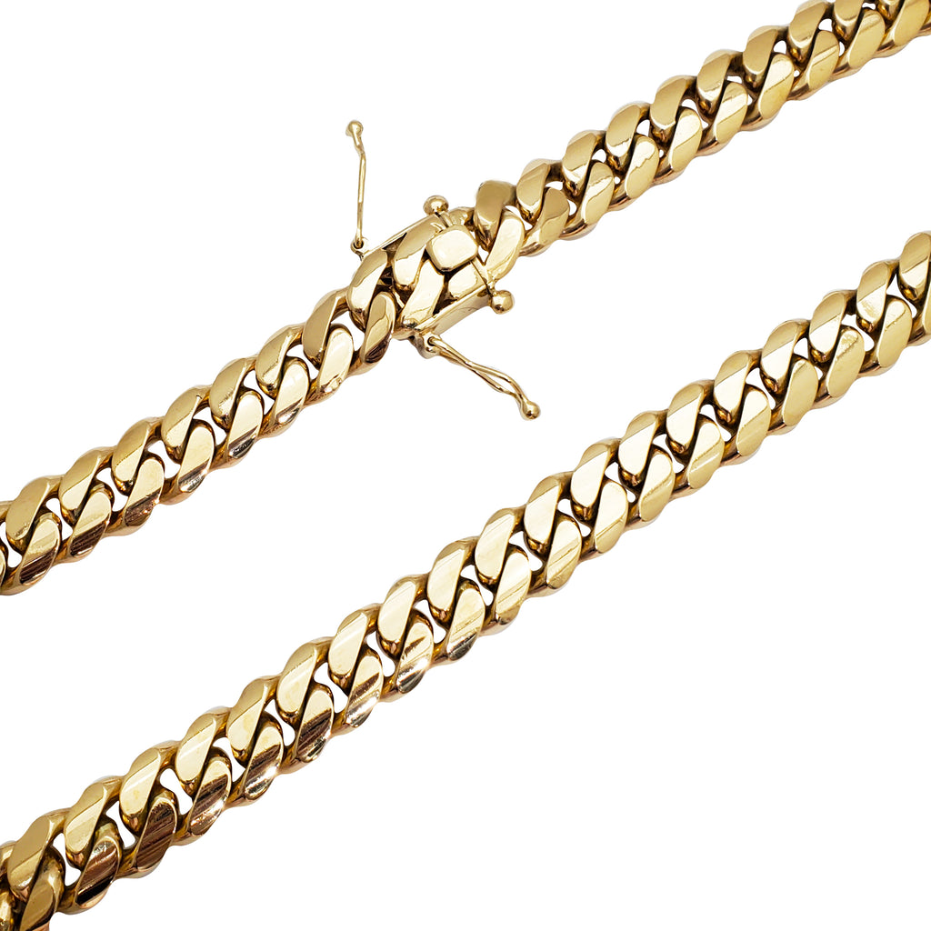 [Box Lock] Solid Miami Cuban Chain (14K) – Popular Jewelry