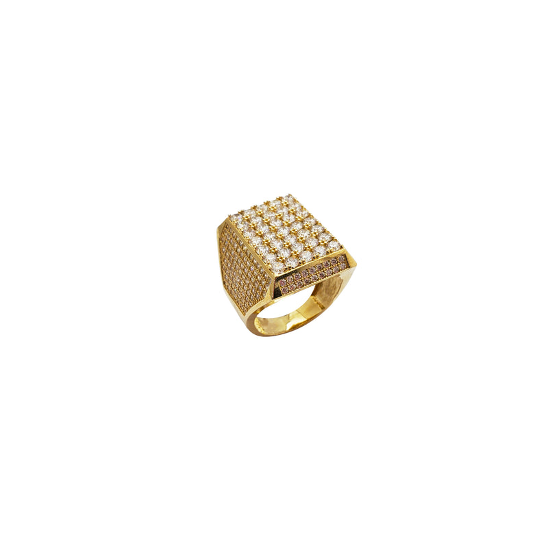 Iced-Out Rectangle Shape Ring (14K) – Popular Jewelry