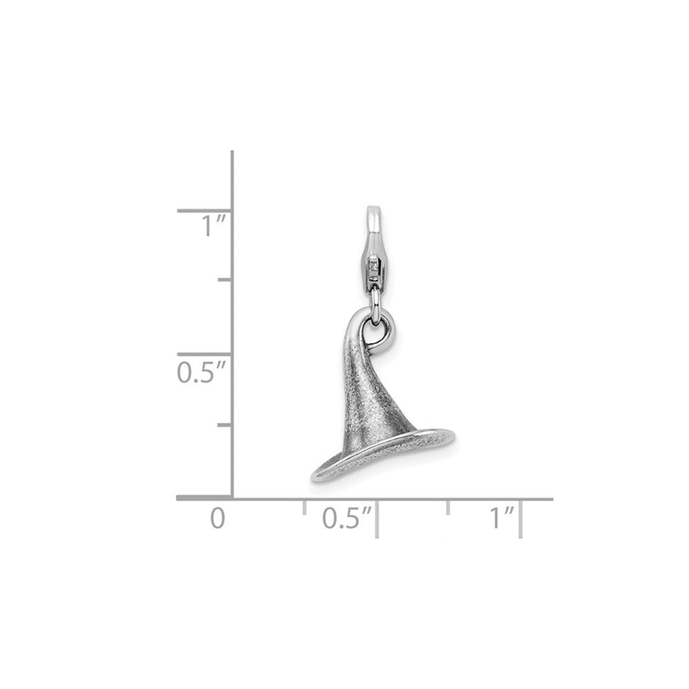 Antiqued Witch Hat Charm (Silver)