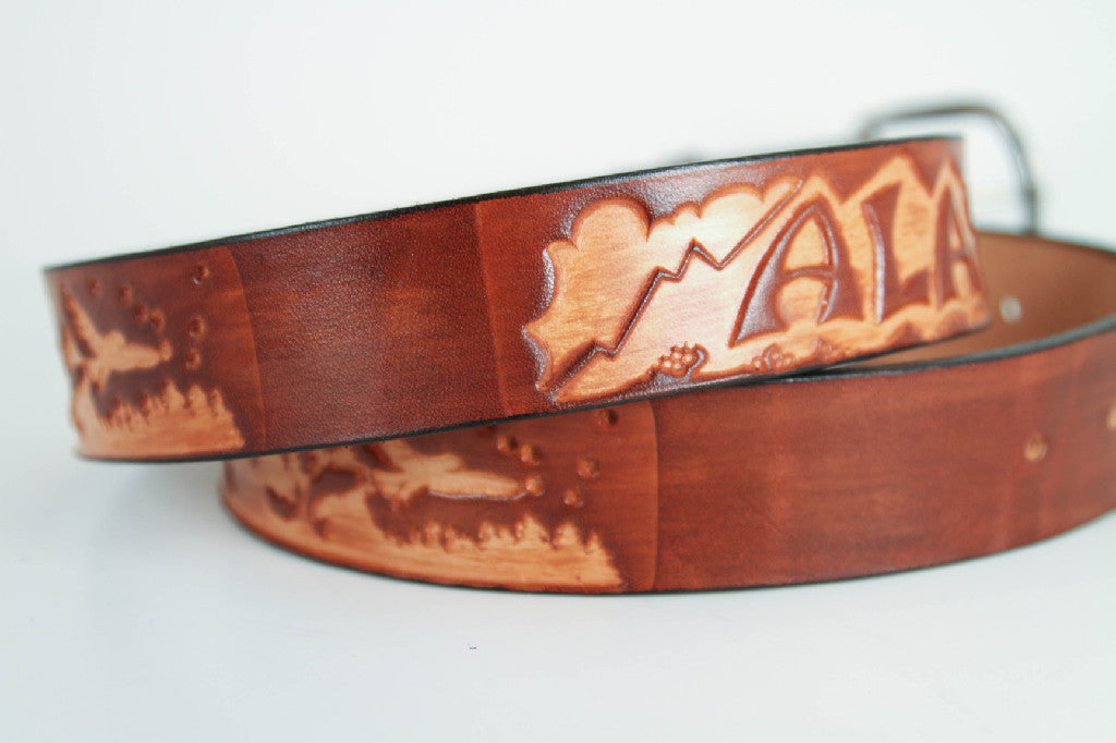 Alaska Souvenir Leather Belts | Diamond D Custom Leather | Handmade ...