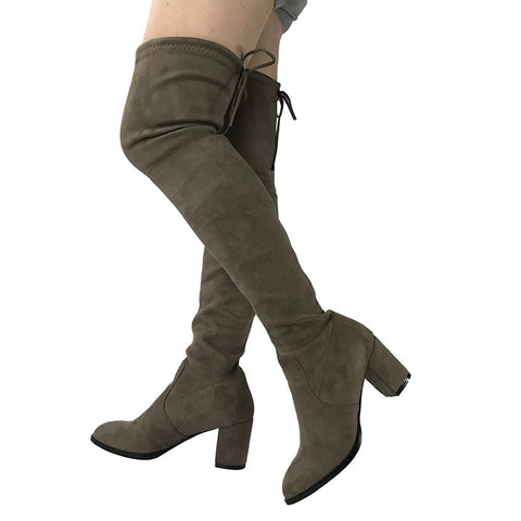over the knee drawstring boots