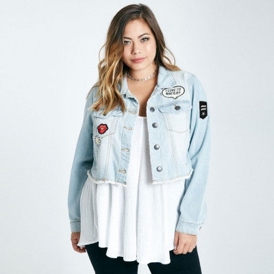 short plus size denim jacket