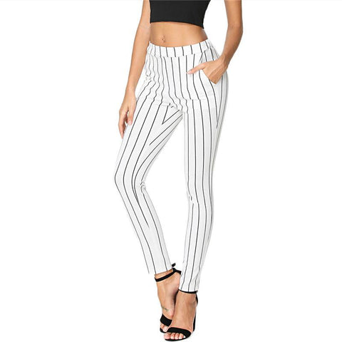 white striped trousers womens