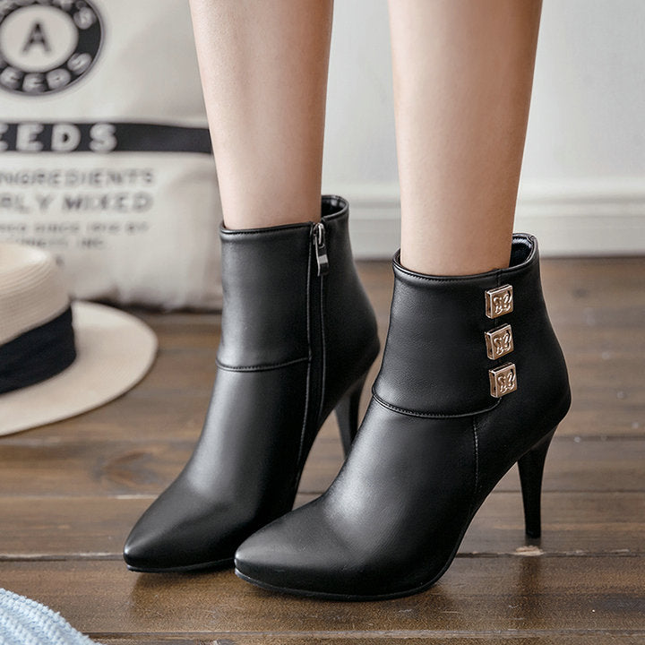 thin heel ankle boots