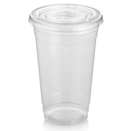 Clear Plastic Cups with Lids, 12 oz, 100 Pack