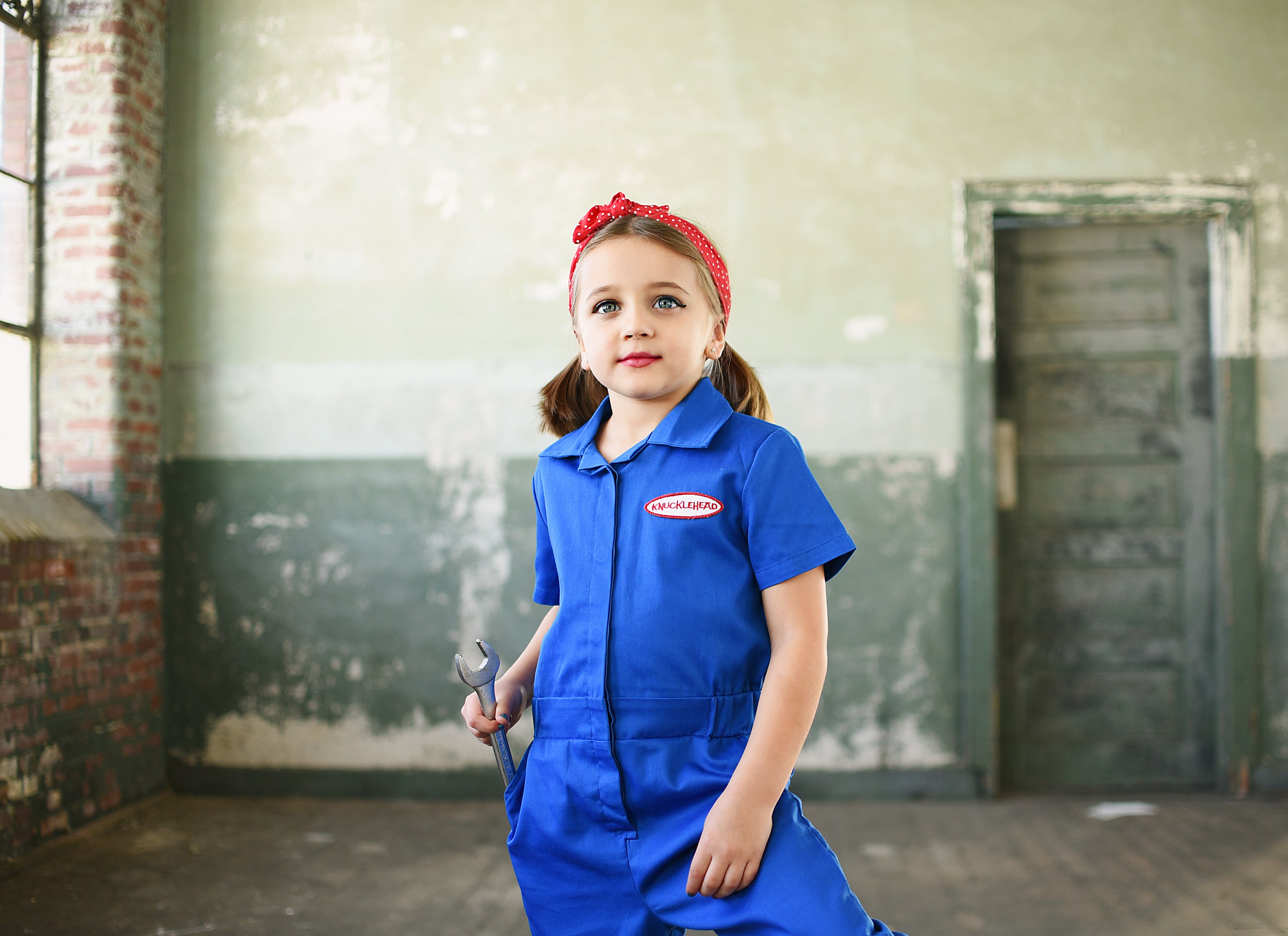 Knuckleheads Kids Coverall for Girls, Mechanic Halloween Jumpsuit Cost