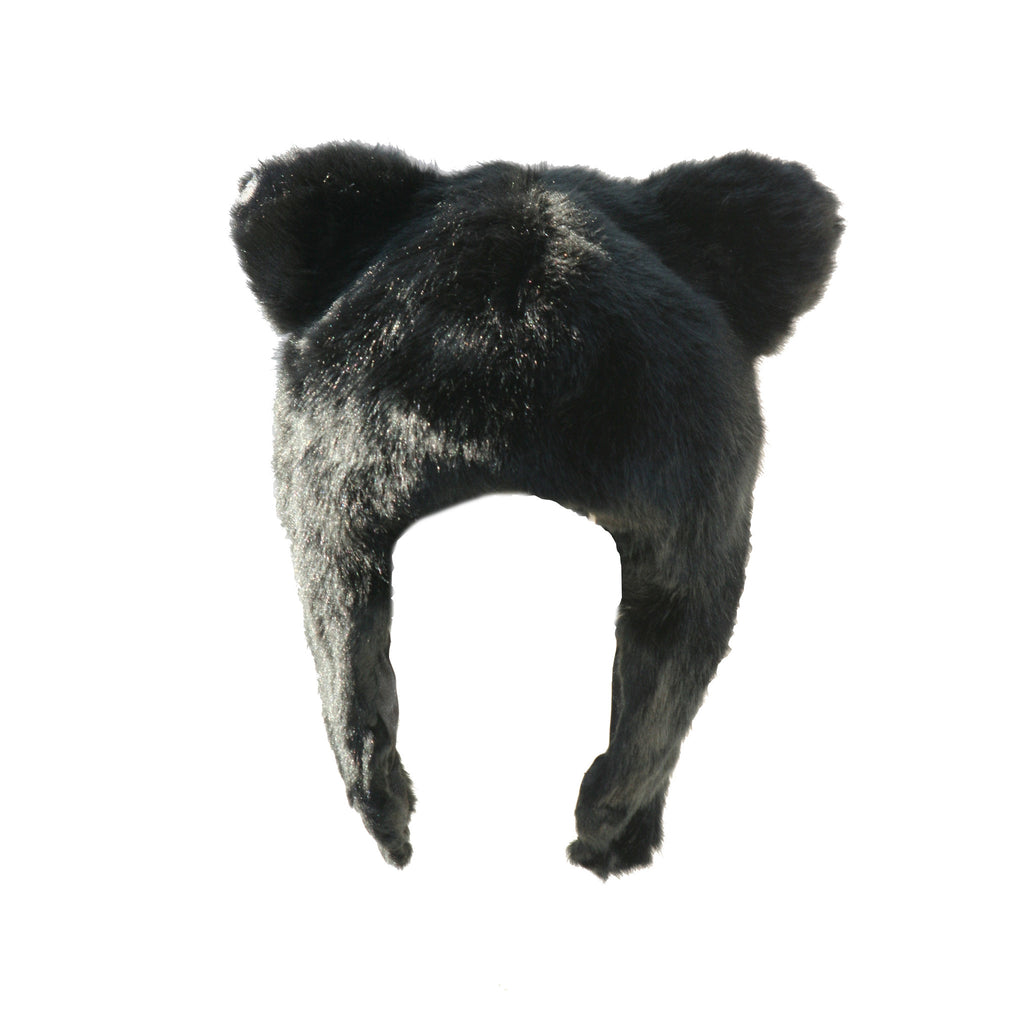 black wolf fur hat