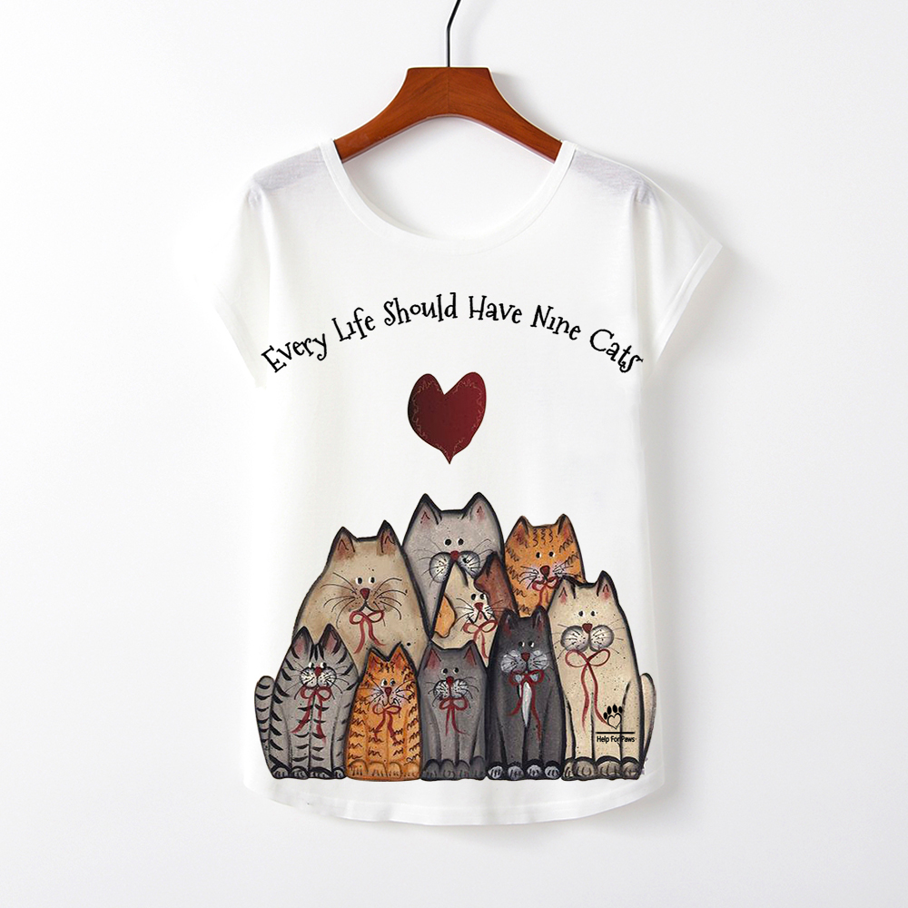 Nine Cats T-Shirt - Womens – Help For Paws