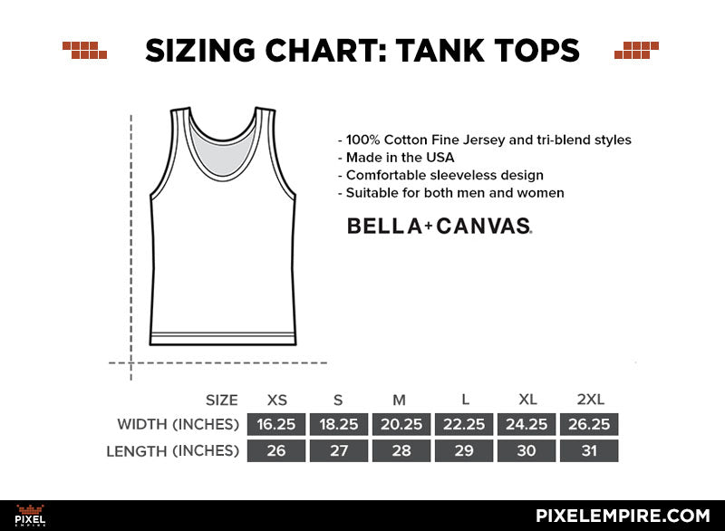 Tank Top Size Chart Men